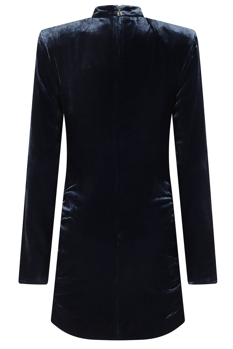 Rotate Silk Velvet Ls Mini Dress