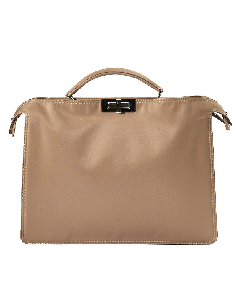 Fendi Beige Peekaboo Iseeu Medium Nylon Shoulder Bag