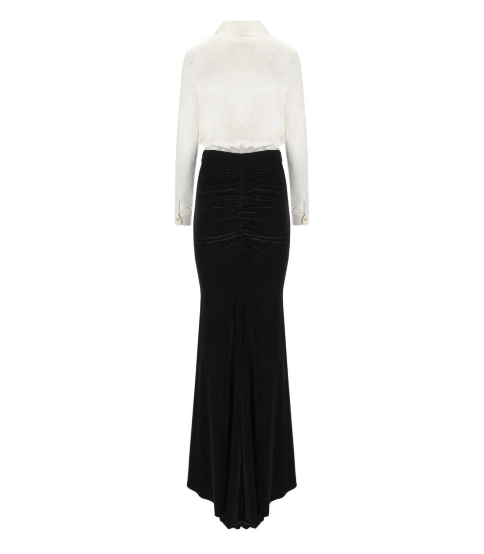 Elisabetta Franchi Red Carpet Ivory And Black Dress