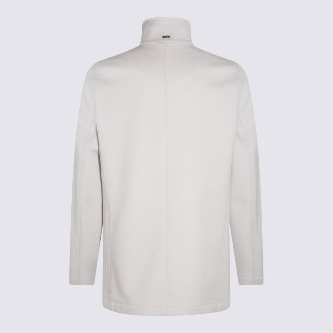 Herno Double-Breasted Coat With High Stand Collar And Minimalist Design