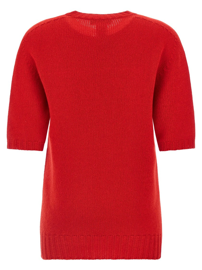 Fabiana Filippi Short-Sleeved Cashmere Sweater With Ribbed Trims