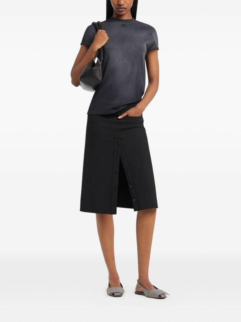 Courrèges Boxy-Cropped T-Shirt With Subtle Washed Effect