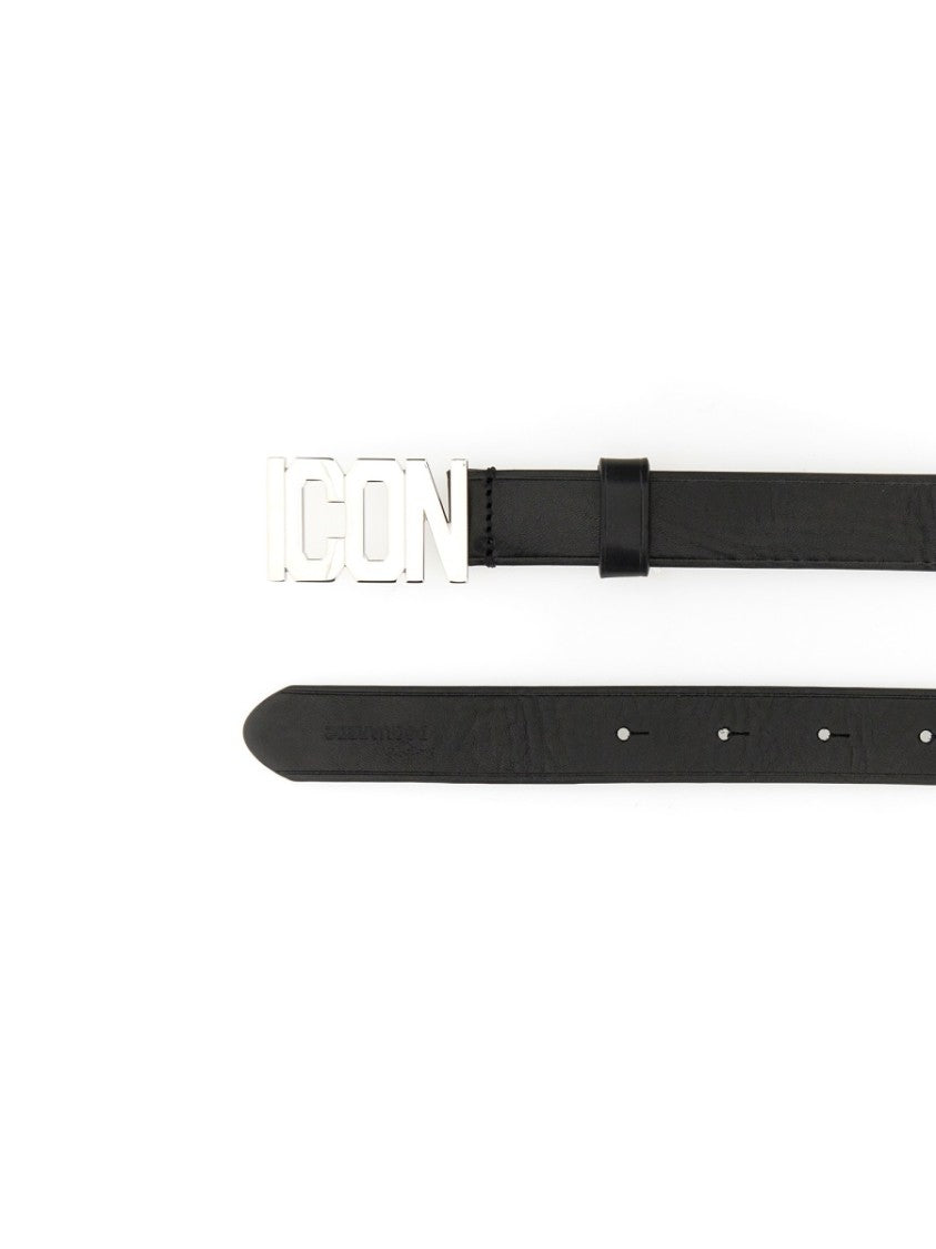 Dsquared2 Black Leather Belt
