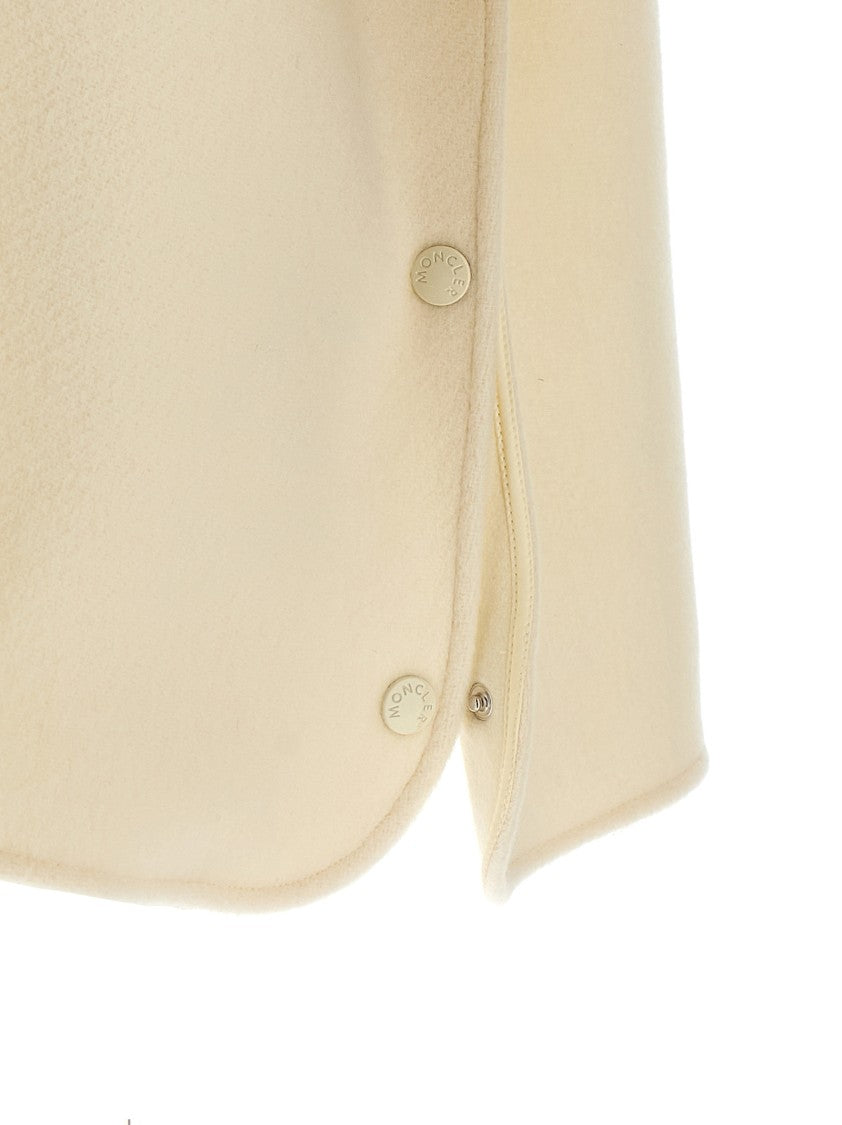 Moncler Two-Material Cape With Padded Quilted Hood