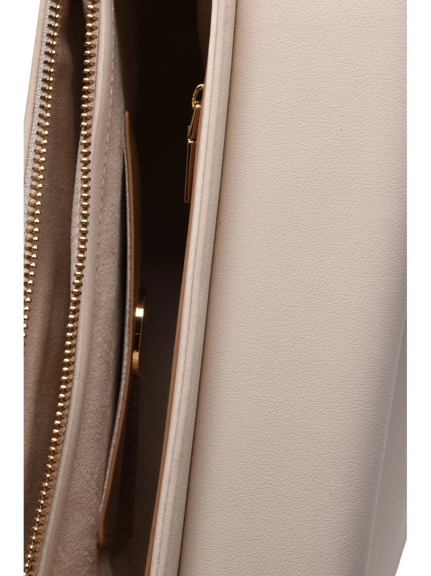 Love Moschino Structured White Crossbody Bag With Metallic Lettering