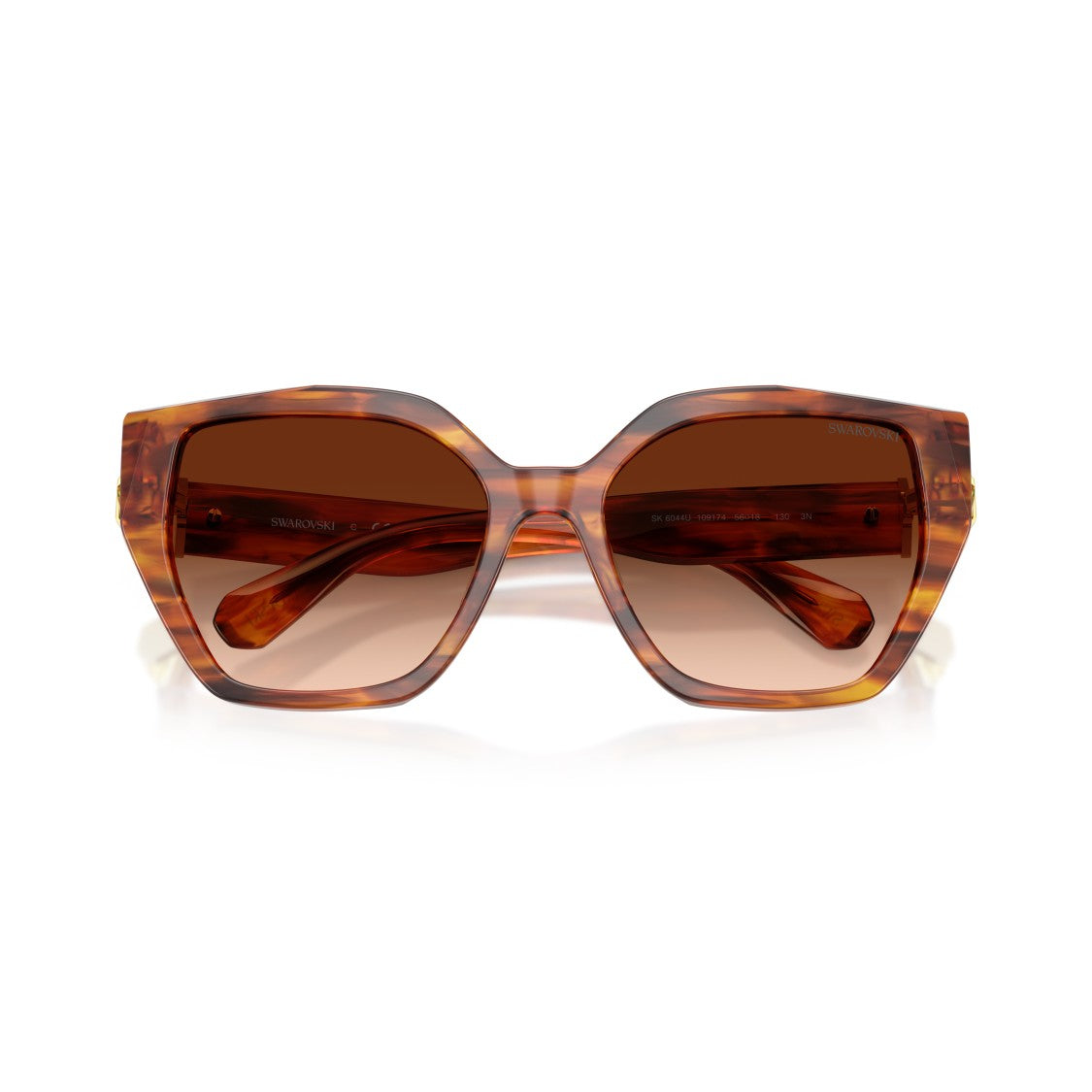 Swarovski 0Sk6044u Oversized Geometric Sunglasses With Tortoiseshell Acetate