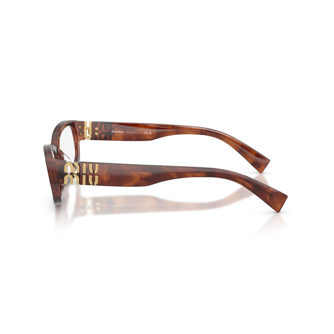 Miu Miu 0Mu 04Yv Rectangular Tortoiseshell Acetate Eyeglasses