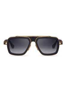 Dita Geometric Frame Sunglasses With Gold Accents