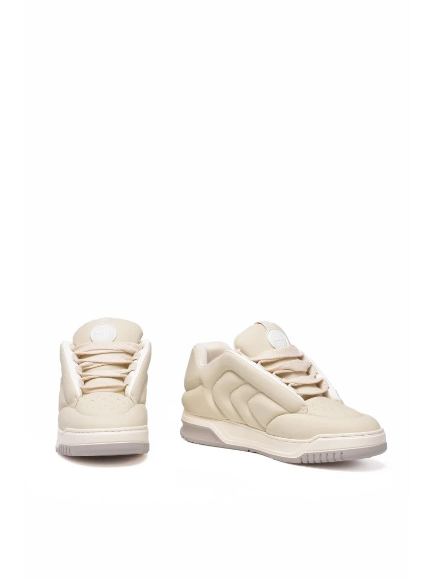 Thoms Nicoll White Leather Puffy High-Top Sneakers