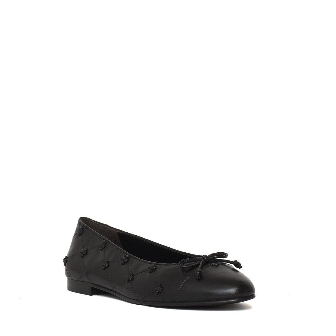Tory Burch Cap-Toe Bunny Knot Leather Flats