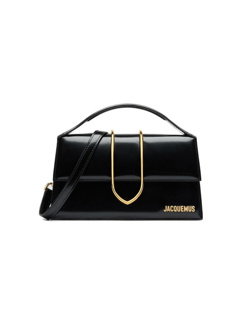 Jacquemus Structured Calfskin Shoulder Bag With Metal Tab Closure