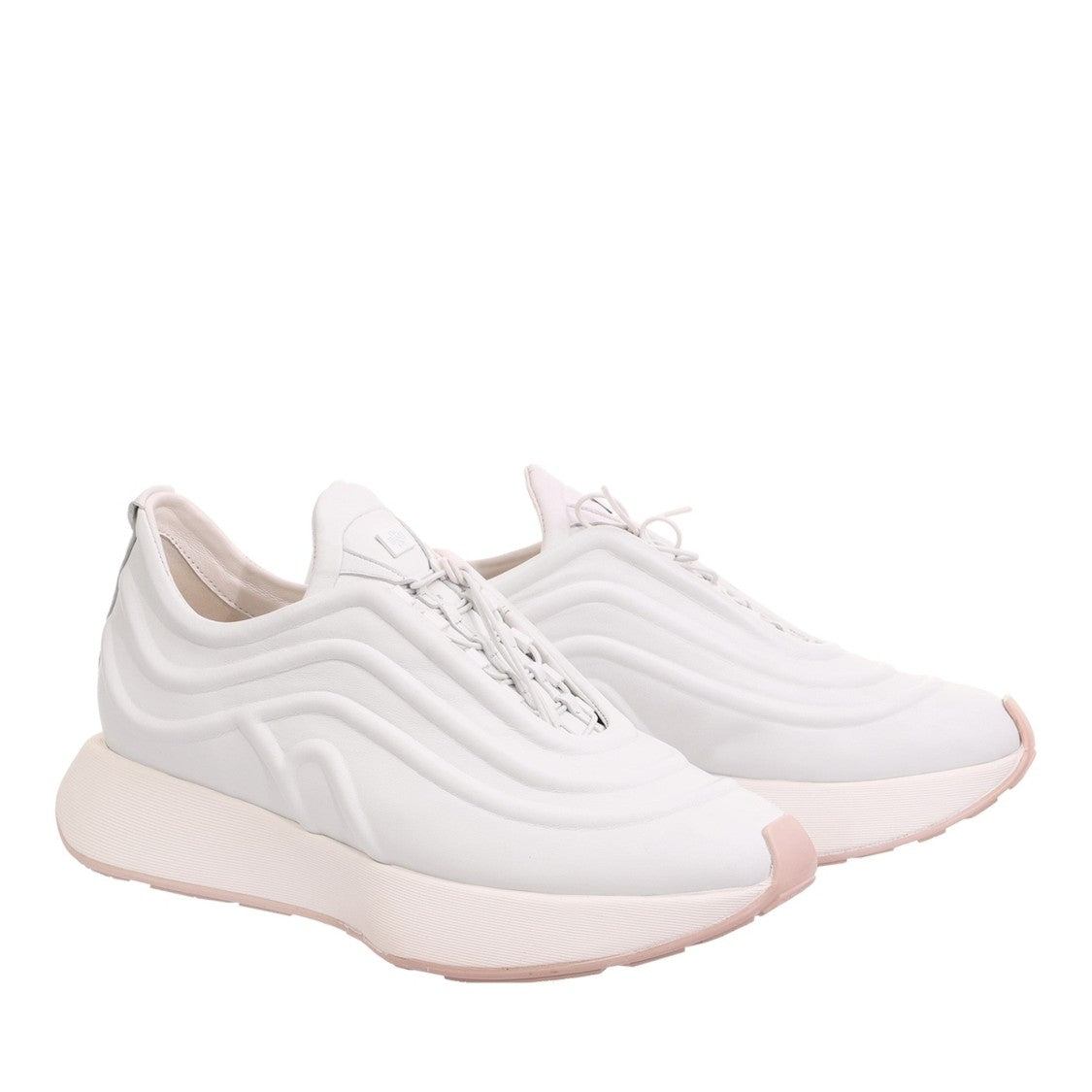 Högl White Fin Smooth Wave Details Thick Cushioning Sneakers