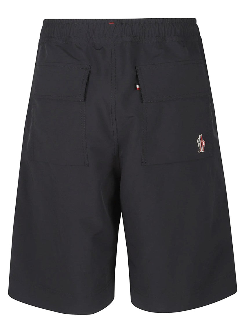 Moncler Grenoble Black Polyester Denim Shorts
