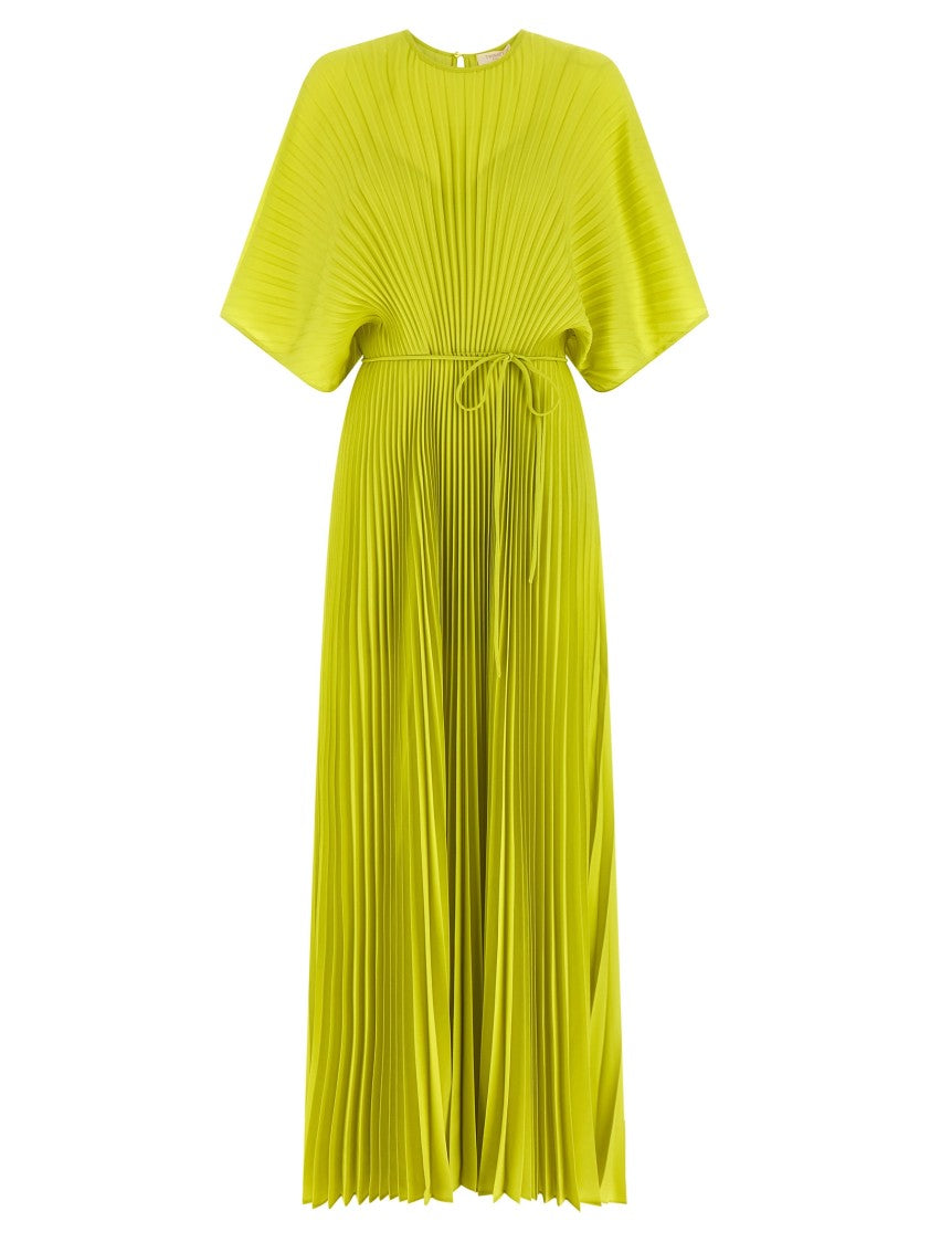 Twin-Set Empire Waist Pleated Crepe De Chine Midi Dress