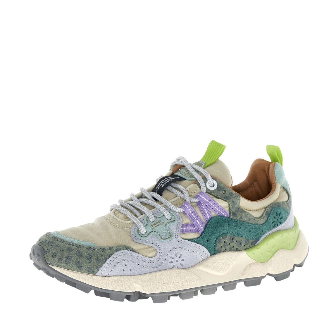 Flower Mountain Yamano 3 Sneaker In Sage Spotted Suede