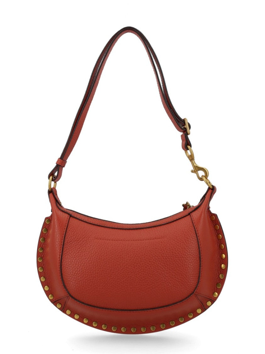 Isabel Marant Neutrals Oskan Moon Studded Leather Shoulder Bag