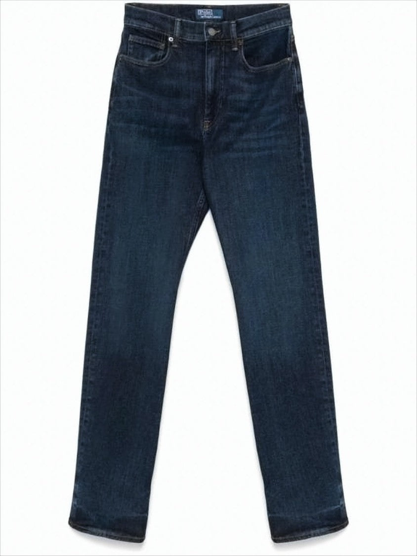 Polo Ralph Lauren Indigo Denim Pants With Classic Straight-Leg Cut And Subtle Whiskering