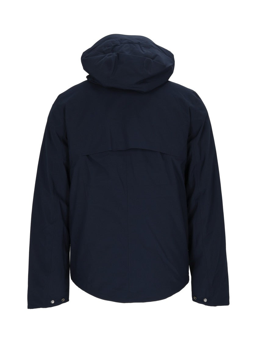 K-Way Short Padded Jacket With High Collar And Concealed Closure