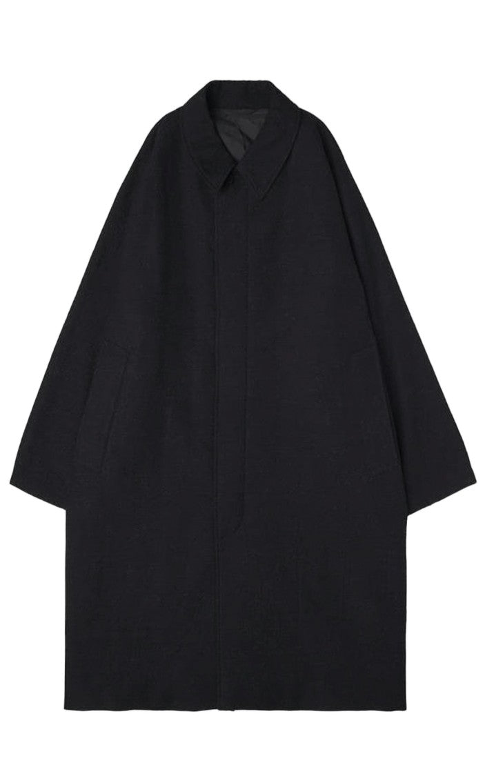 Kaptain Sunshine Long Minimalist Black Wool Jacket