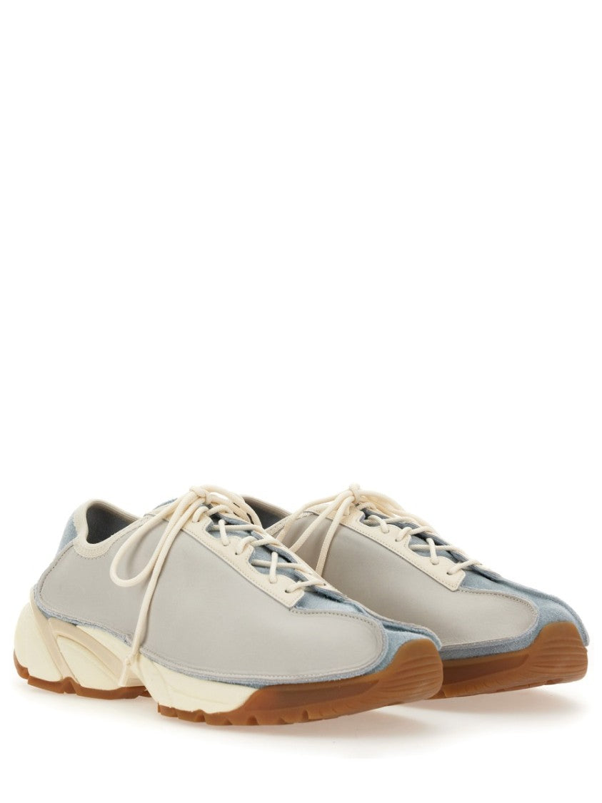 Our Legacy Low-Profile Cow Leather Sneakers With Suede Accents