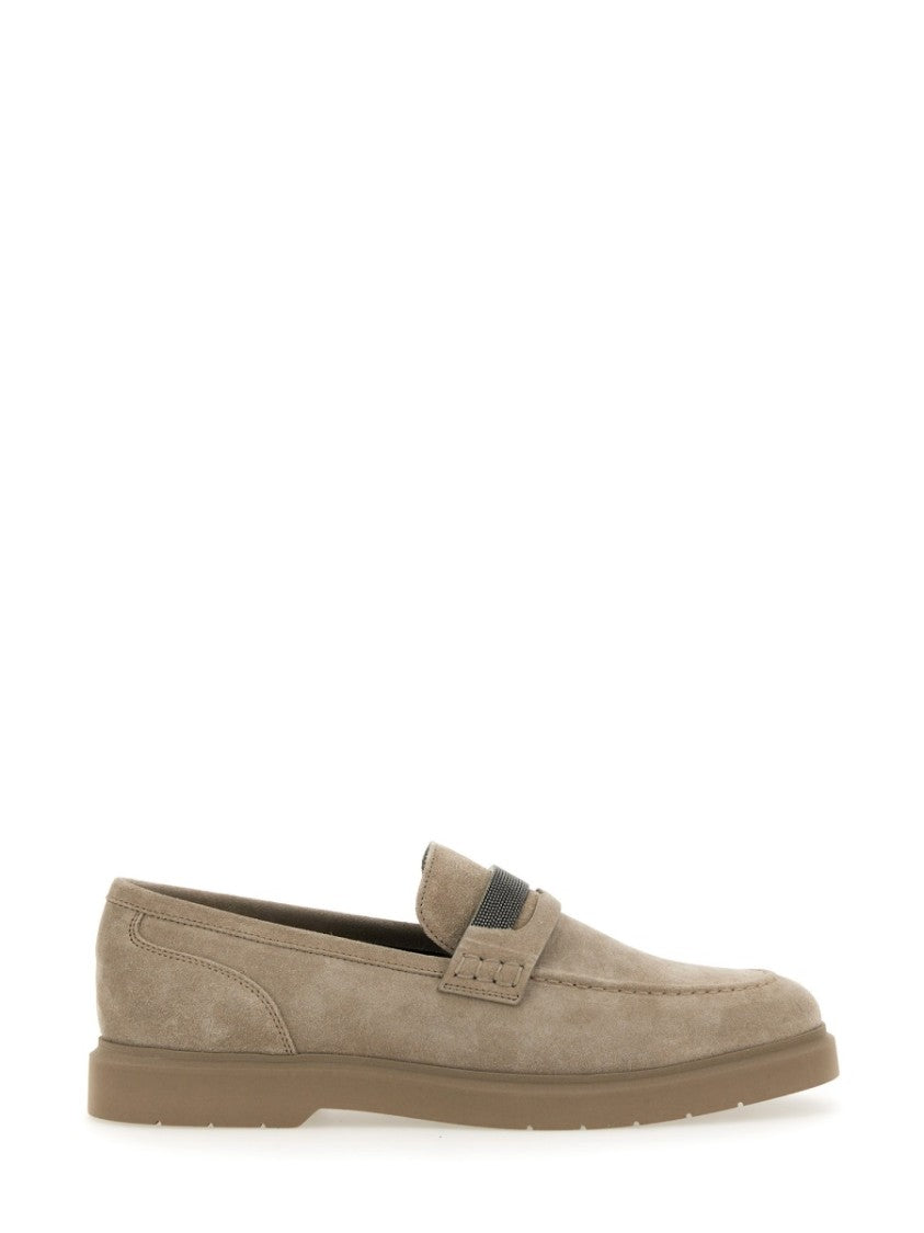 Brunello Cucinelli "Penny" Suede Moccasin