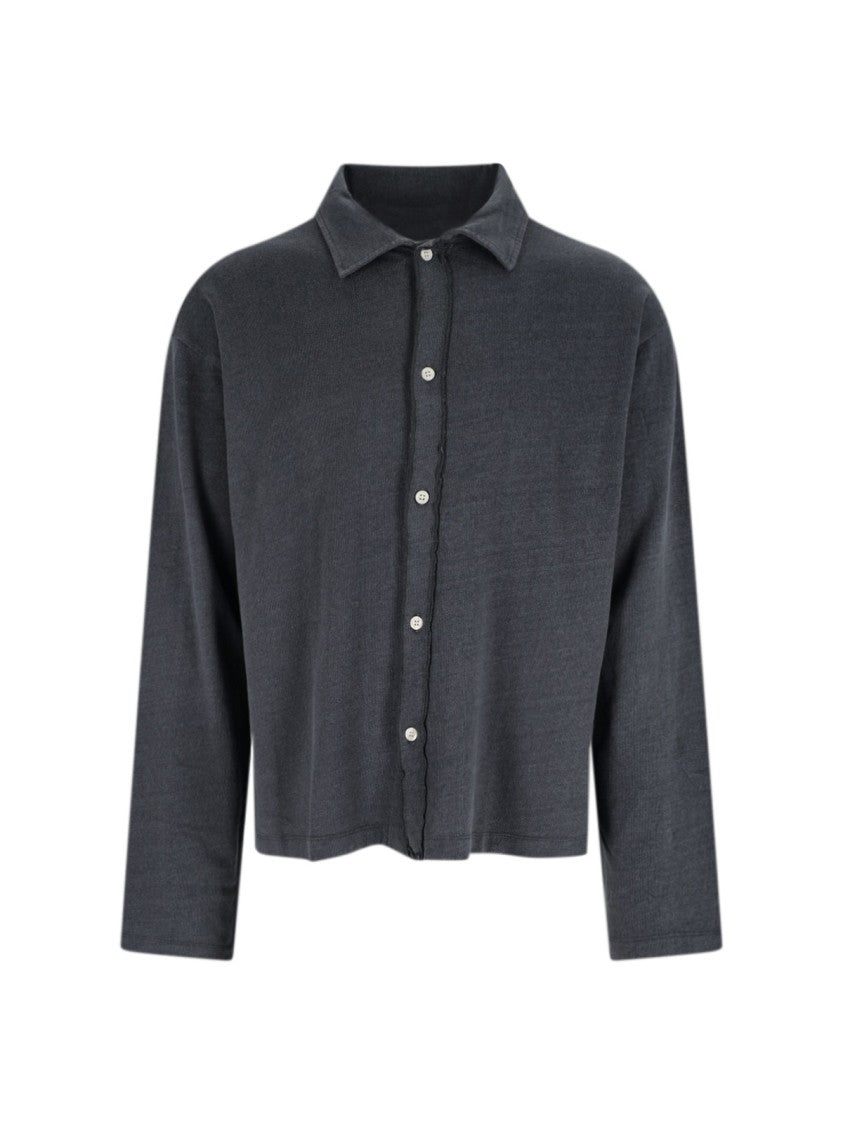 Mfpen Tailored Grey Button-Down Shirt With Classic Collar