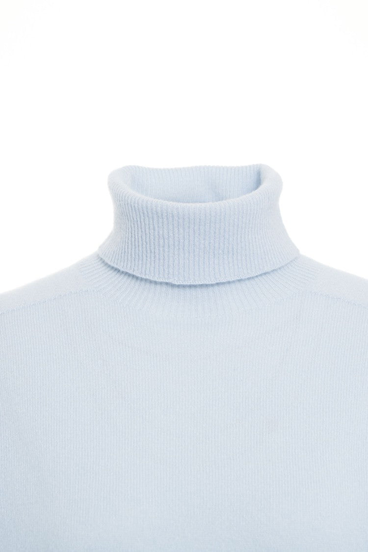 Mvm Turtleneck Cashmere Sweater With Ribbed Detailing