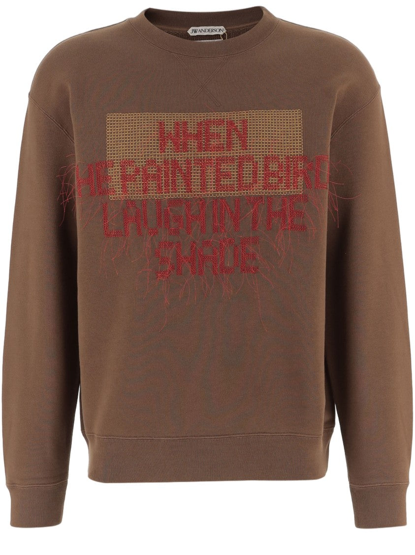 J. W. Anderson Brown Cotton Relaxed Embroidered Sweater