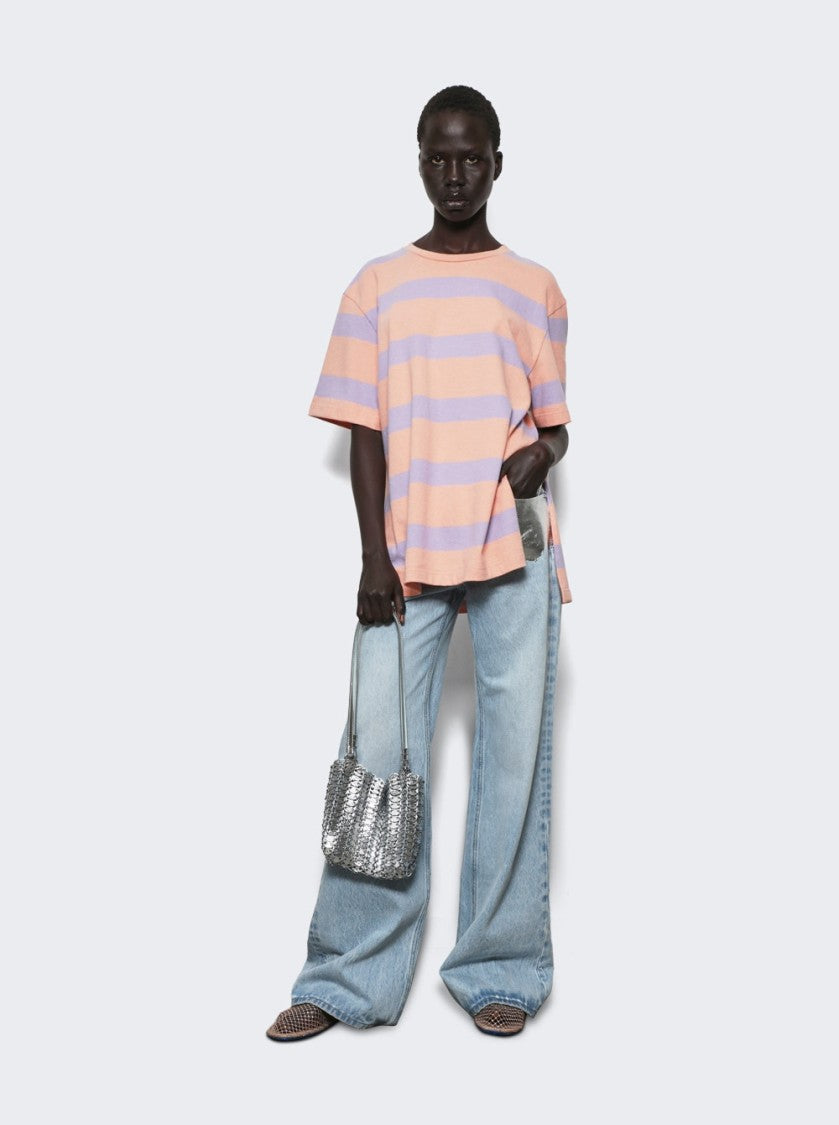 Rabanne Tee Shirt Stripes Peach And Lavander