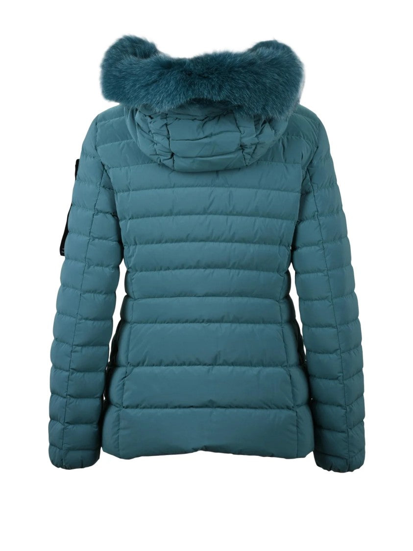 Peuterey Blue Turmalet Fur-Trimmed Down Jacket