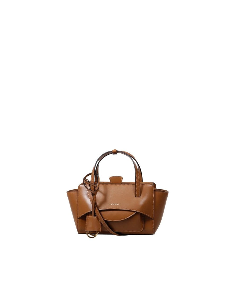Hidesins Structured Calfskin Shoulder Bag With Flap Closure