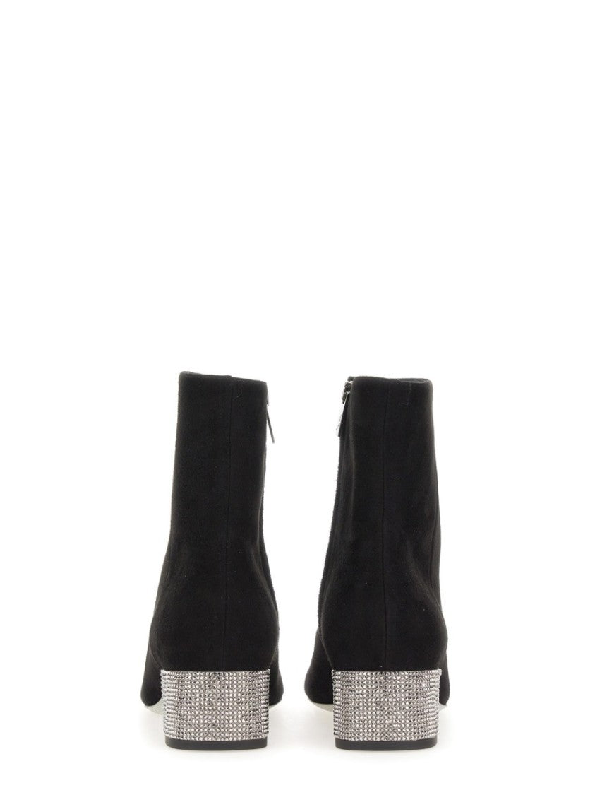 René Caovilla Rhinestone-Embellished Ankle Boots