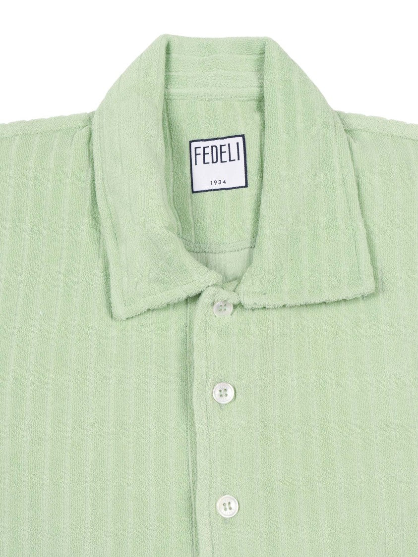 Fedeli Pastel Green Soft Ribbed Polo Shirt
