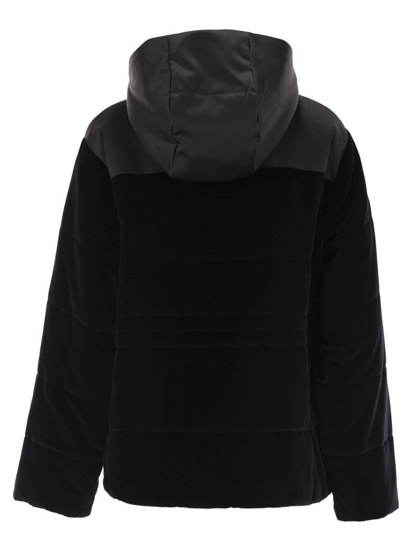 Fabiana Filippi Padded Velvet Jacket With Hood