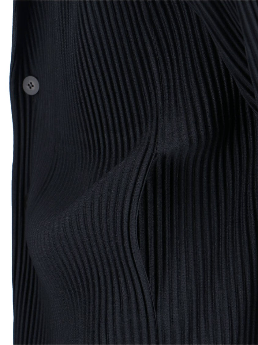 Homme Plissé Issey Miyake Black Pleated Single-Breasted Blazer