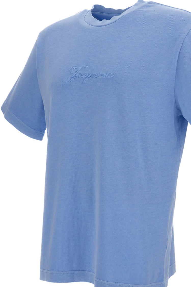 Jacquemus Clear Blue T-Shirt With Classic Crew Neckline