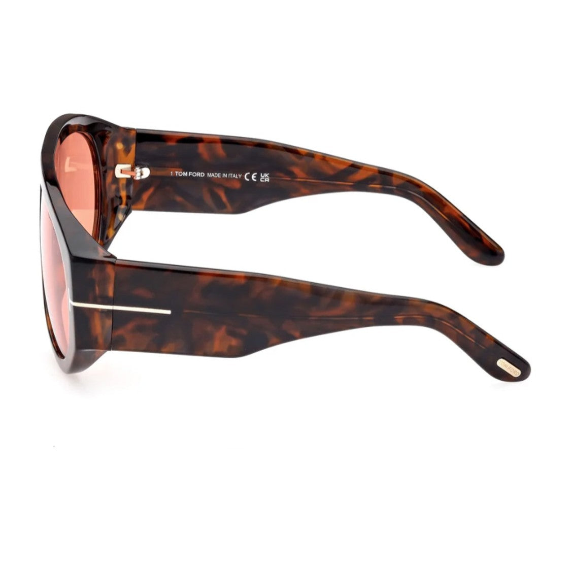 Tom Ford Havana Ft1044 Oversized Acetate Geometric Aviator Sunglasses
