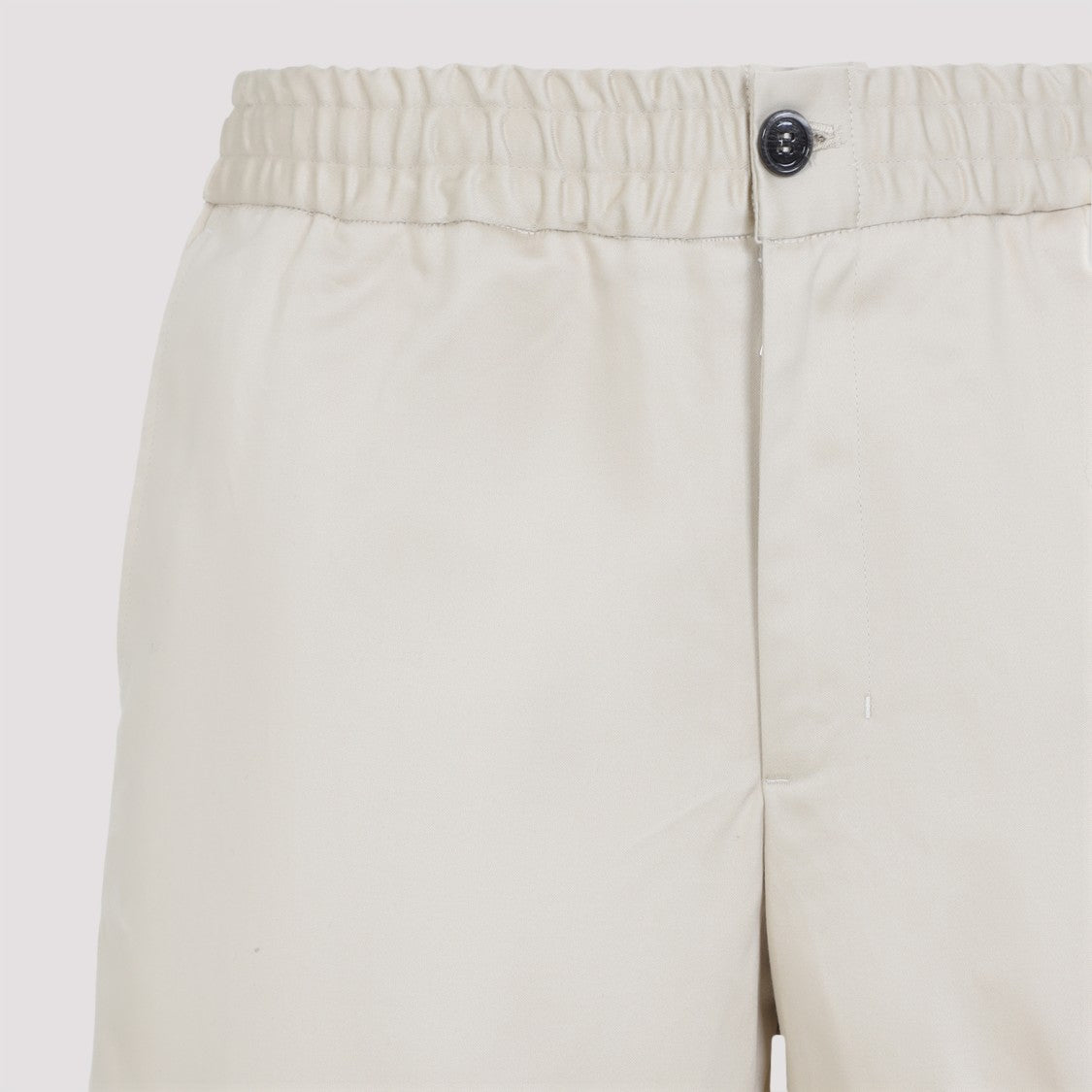 Ami Elasticated Waist Beige Cotton Shorts