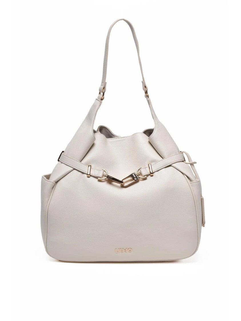 Liu Jo White Polyester Structured Handbag