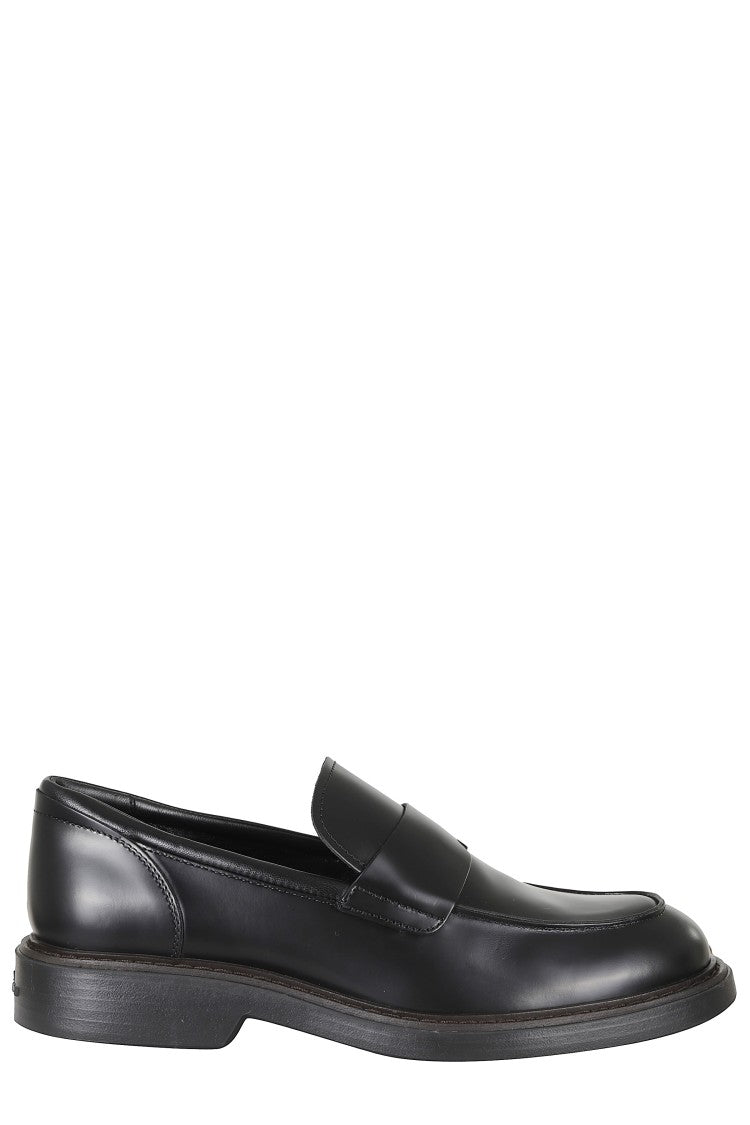 Hogan Black H704 Memory Foam Insole Leather Loafers