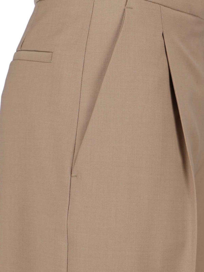 Lardini Brown Wool Blend Tailored Trousers