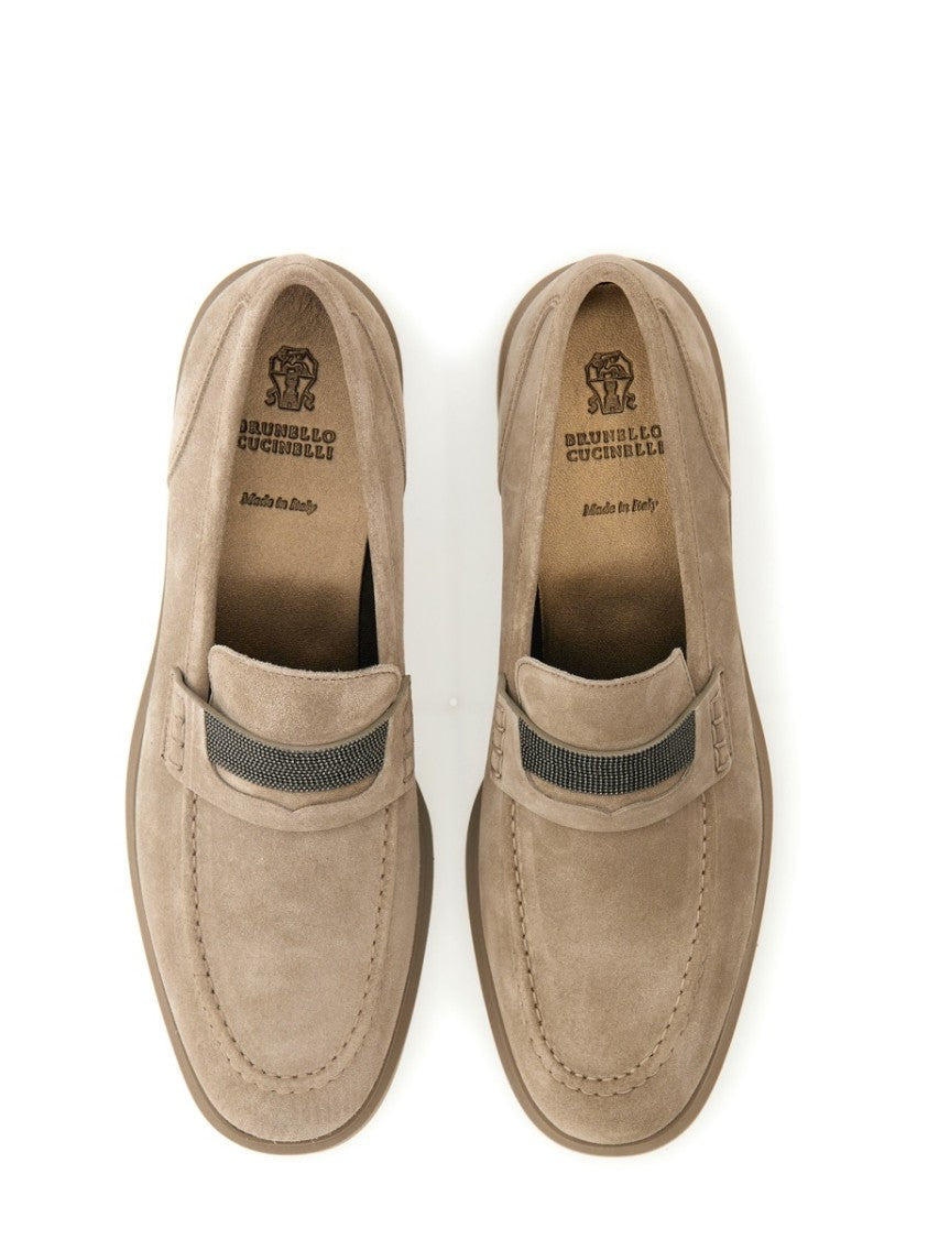 Brunello Cucinelli "Penny" Suede Moccasin