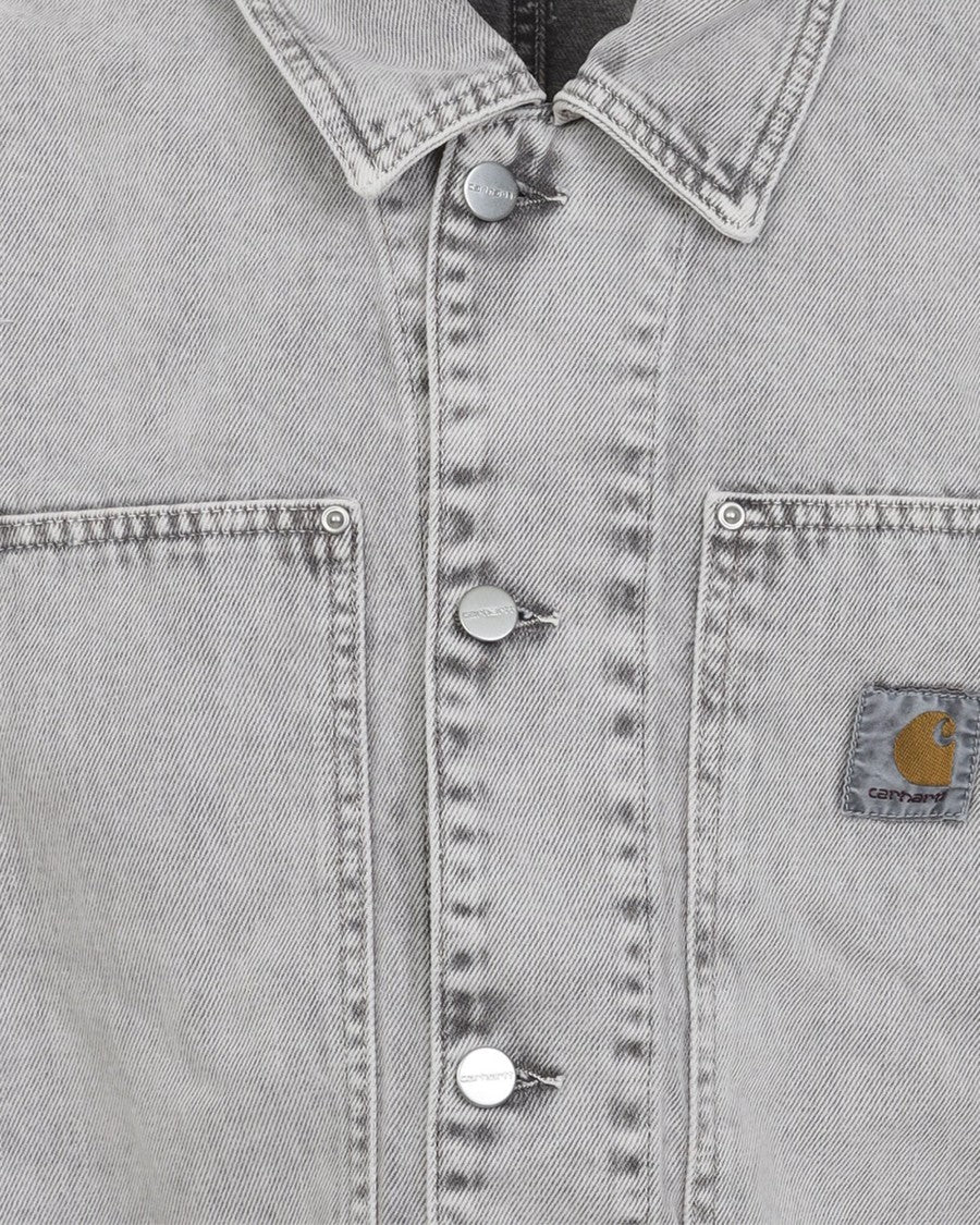 Carhartt Wip Og Double Front Jacket In Chalk Wash Denim