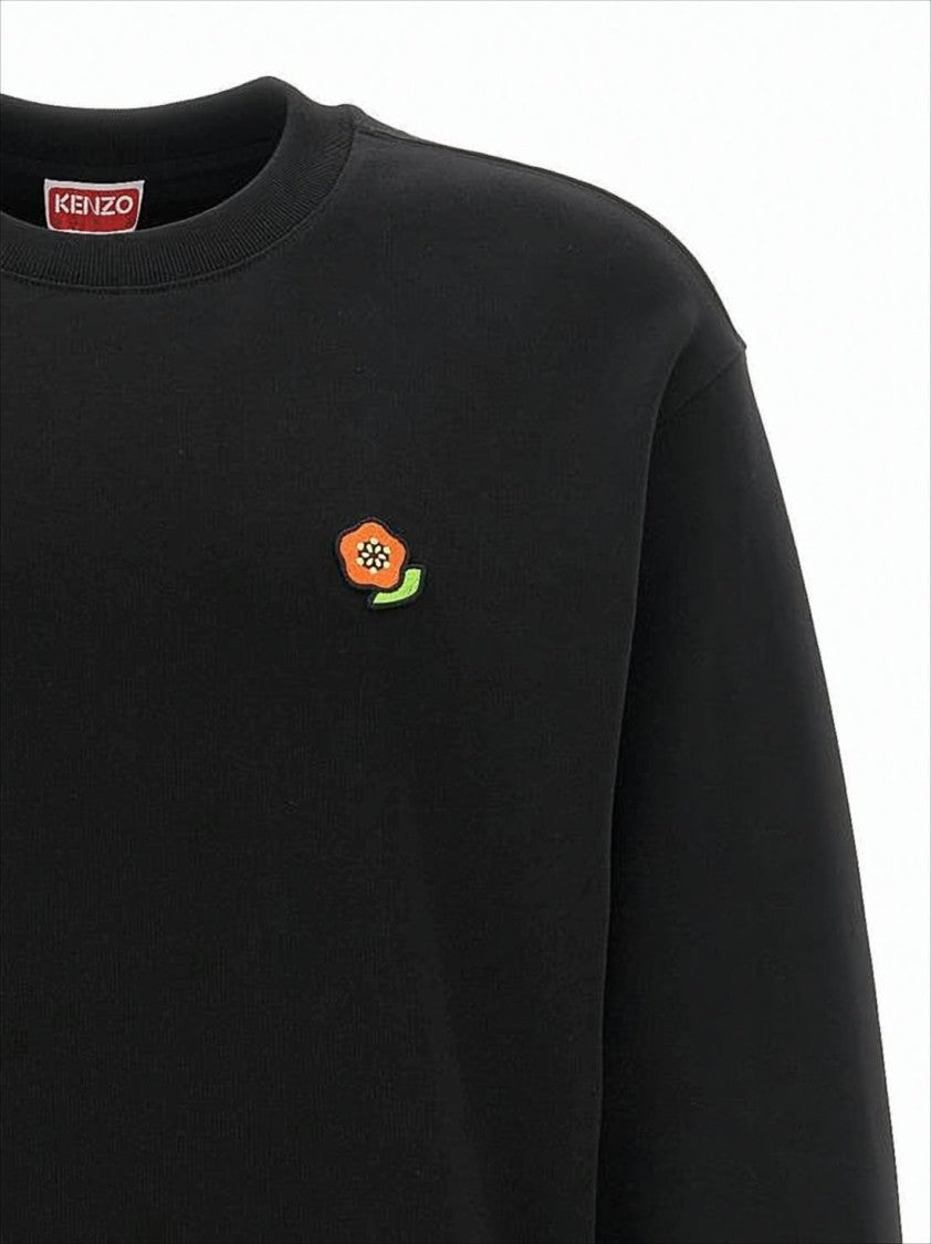 Kenzo Long-Sleeve Cotton Sweatshirt With Embroidered Floral Detail