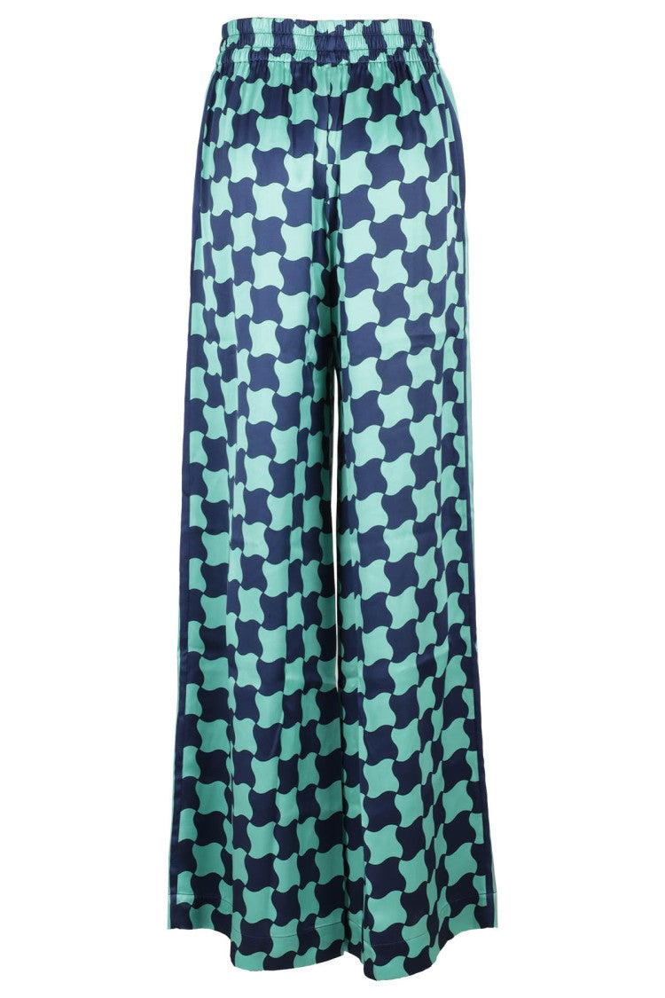 Casablanca Wide-Leg Trousers In Light Green Silk