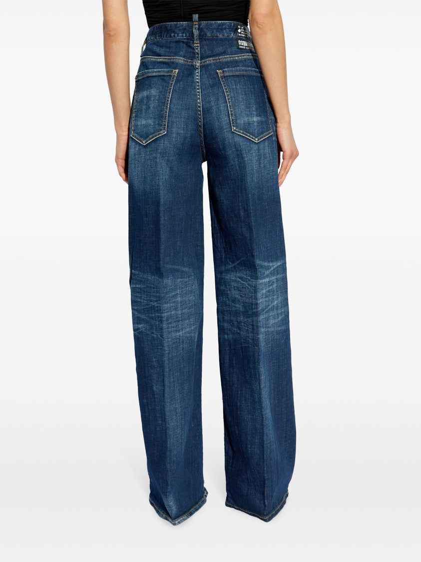 Dsquared2 Loose Fit Extra-Wide Leg Denim Jeans