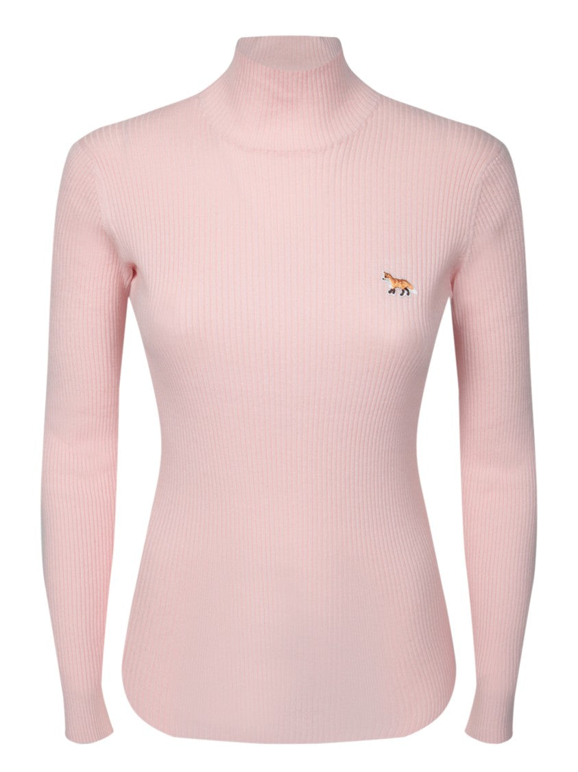 Maison Kitsuné Ribbed Texture Sweater With High Neck