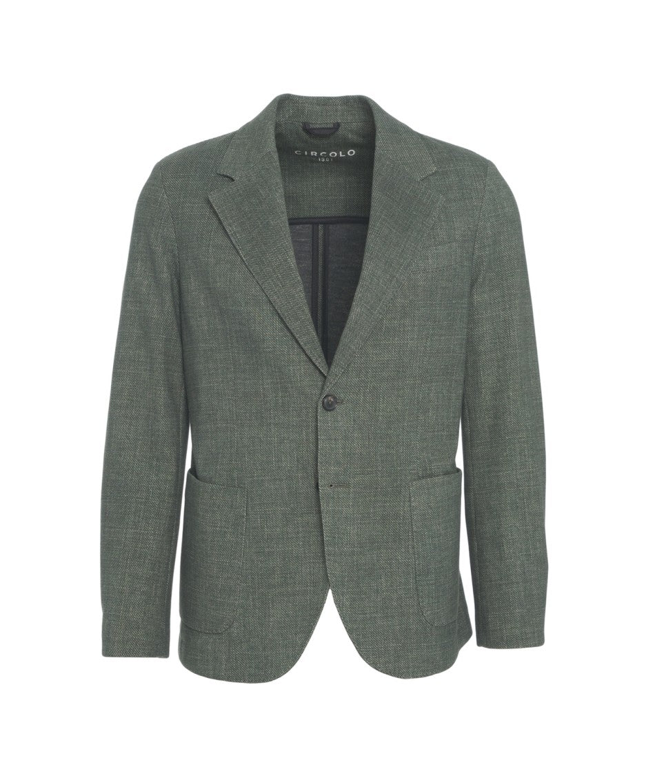 Circolo 1901 Textured Fabric Blazer With Single-Button Closure And Patch Pockets