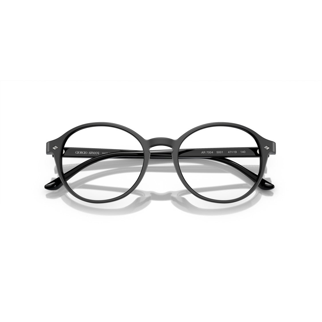 Giorgio Armani 0Ar7004 Classic Round Frame Eyeglasses With Polished Black Finish