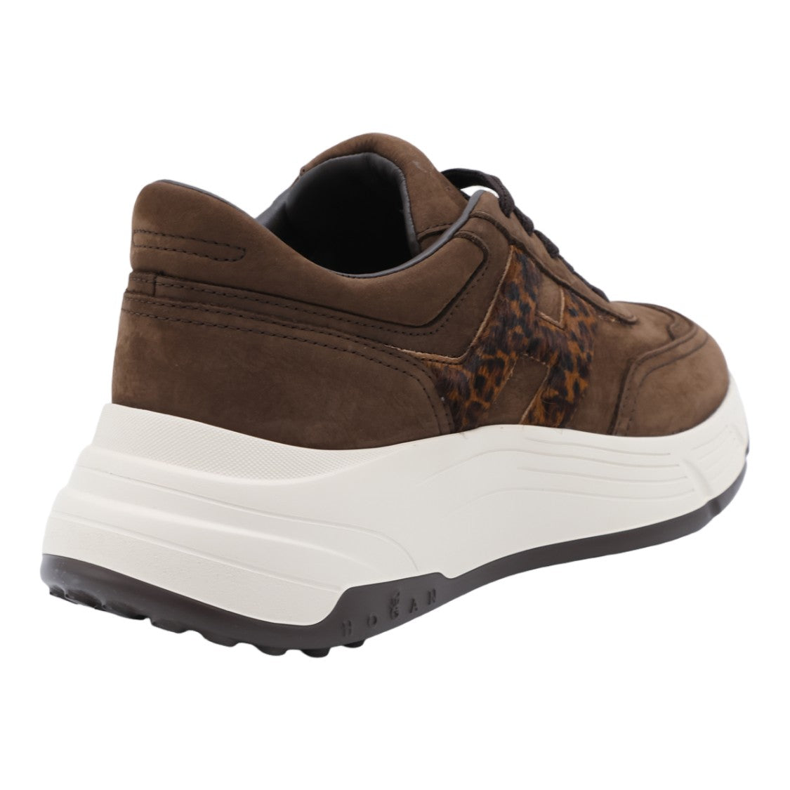 Hogan Chunky Sole Sneakers With Leopard Print Detail